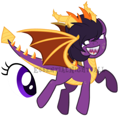 Size: 921x868 | Tagged: safe, artist:fluttersbases, artist:spiritualpresence, dracony, hybrid, pony, base used, crossover, ponified, rule 63, spyro the dragon, spyro the dragon (series)