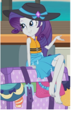 Size: 480x854 | Tagged: safe, edit, screencap, rarity, equestria girls, g4, my little pony equestria girls: better together, the salty sails, barefoot, clothes, cropped, crossed legs, cute, feet, female, hat, legs, lifejacket, nail polish, raribetes, rarity's blue sarong, sarong, sexy, solo, sun hat, swimsuit, toenail polish, toenails