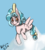 Size: 303x333 | Tagged: safe, artist:huffylime, cozy glow, pegasus, pony, g4, cloud, day, female, looking back, lying down, lying on a cloud, on a cloud, sky, solo