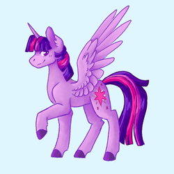 Size: 900x900 | Tagged: safe, artist:flaming-trash-can, twilight sparkle, alicorn, pony, g4, female, simple background, solo, twilight sparkle (alicorn)
