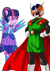 Size: 466x658 | Tagged: safe, sci-twi, twilight sparkle, equestria girls, g4, crossover, crossover shipping, crystal guardian, crystal wings, dragon ball, dragon ball z, female, great saiyaman, male, ponied up, shipping, son gohan, straight, twihan, wings