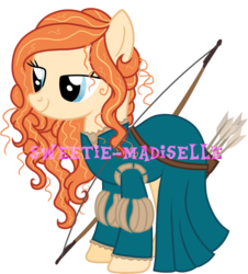 Size: 767x850 | Tagged: safe, artist:sweetie-madiselle, oc, oc only, pony, g4, arrow, bow (weapon), bow and arrow, brave (movie), crossover, merida, ponified, quiver, simple background, solo, transparent background, vector, weapon