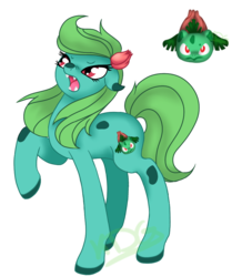 Size: 852x978 | Tagged: safe, artist:mondlichtkatze, ivysaur, pony, crossover, pokémon, ponified, solo