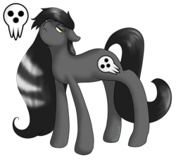 Size: 1479x1362 | Tagged: safe, artist:mondlichtkatze, pony, crossover, death the kid, ponified, simple background, solo, soul eater, transparent background