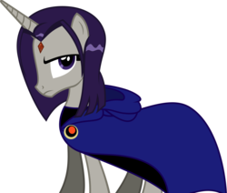 Size: 1937x1640 | Tagged: safe, artist:fallingrain22, pony, crossover, ponified, raven (dc comics), simple background, teen titans, transparent background