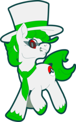 Size: 798x1280 | Tagged: safe, artist:jennithedragon, oc, oc only, oc:napalm styles, earth pony, pony, hat, necktie, simple background, solo, top hat, transparent background