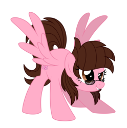 Size: 1169x1177 | Tagged: safe, artist:crystal-tranquility, oc, oc only, oc:sparkle bliss, pegasus, pony, female, glasses, mare, simple background, solo, transparent background
