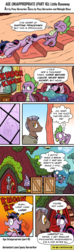 Size: 975x3280 | Tagged: safe, artist:pony-berserker, spike, twilight sparkle, dragon, earth pony, pony, unicorn, comic:age (in)appropriate, g4, coma, comic, dialogue, female, foaming at the mouth, golden oaks library, male, mare, police officer, sleeping, stallion, unicorn twilight, wingless spike