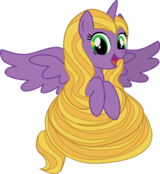 Size: 2190x2381 | Tagged: safe, artist:benybing, alicorn, pony, crossover, female, high res, ponified, rapunzel, simple background, solo, tangled (disney), transparent background