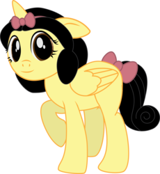 Size: 2291x2494 | Tagged: safe, artist:benybing, alicorn, pony, crossover, female, high res, ponified, simple background, snow white, snow white and the seven dwarfs, solo, transparent background