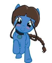 Size: 1473x1788 | Tagged: safe, artist:perma-banned, pony, art trade, avatar the last airbender, crossover, katara, ponified, simple background, solo, transparent background