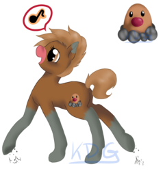 Size: 1015x1064 | Tagged: safe, artist:mondlichtkatze, diglett, pony, music notes, pokémon, ponified, simple background, solo, transparent background