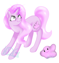 Size: 883x939 | Tagged: safe, artist:mondlichtkatze, ditto, pony, pokémon, ponified, simple background, solo, transparent background