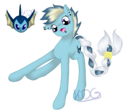 Size: 1358x1202 | Tagged: safe, artist:mondlichtkatze, pony, vaporeon, crossover, pokémon, ponified, simple background, solo, transparent background