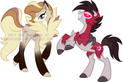 Size: 900x606 | Tagged: safe, artist:sakuyamon, oc, lycanroc, pony, adoptable, crossover, midday lycanroc, midnight lycanroc, pokémon, pokémon sun and moon, ponified, simple background, transparent background