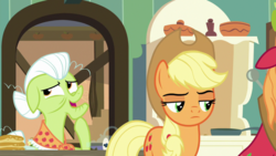 Size: 1920x1080 | Tagged: safe, screencap, applejack, big macintosh, granny smith, earth pony, pony, g4, going to seed