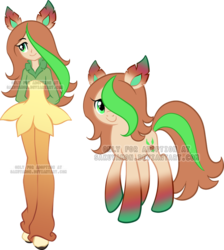 Size: 800x894 | Tagged: safe, artist:sakuyamon, oc, oc only, leafeon, pony, equestria girls, g4, adoptable, crossover, equestria girls-ified, pokémon, ponified, solo