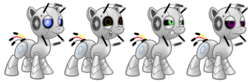 Size: 1024x337 | Tagged: safe, artist:aleximusprime, pony, robot, robot pony, crossover, fact core, ponified, portal (valve), portal 2, rick the adventure sphere, simple background, space core, transparent background, wheatley