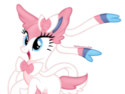 Size: 1024x766 | Tagged: safe, artist:nightmarelunafan, artist:softybases, pony, sylveon, g4, base used, crossover, pokémon, ponified, simple background, solo, transparent background