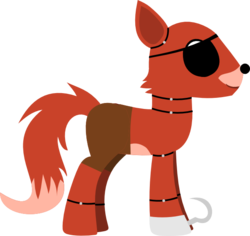 Size: 634x598 | Tagged: safe, artist:carloscreations, pony, crossover, eyepatch, five nights at freddy's, foxy, ponified, simple background, transparent background