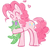 Size: 310x289 | Tagged: safe, artist:gummyalligator, gummy, pinkie pie, alligator, earth pony, pony, g4, blushing, cute, diapinkes, duo, eyes closed, heart, hug, lowres, open mouth, simple background, white background