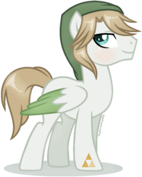 Size: 725x904 | Tagged: safe, artist:katsubases, artist:nightmarelunafan, pony, base used, crossover, link, ponified, simple background, the legend of zelda, the legend of zelda: twilight princess, transparent background