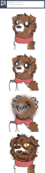 Size: 651x2523 | Tagged: safe, artist:askwinonadog, winona, dog, ask winona, g4, ask, bust, comic, faic, poof, simple background, solo, transformation, tumblr, ugly dog, white background