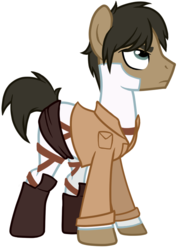 Size: 516x720 | Tagged: safe, artist:shingeki-no-pony, pony, attack on titan, crossover, eren jaeger, ponified, simple background, white background