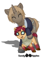 Size: 616x900 | Tagged: safe, artist:sandy--apples, pony, crossover, gaara, naruto, ponified, simple background, transparent background, yashamaru, younger