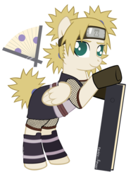 Size: 783x1000 | Tagged: safe, artist:sandy--apples, pony, crossover, naruto, ponified, simple background, temari, transparent background