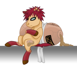 Size: 900x813 | Tagged: safe, artist:sandy--apples, pony, crossover, gaara, naruto, ponified, solo, transparent background