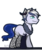 Size: 400x476 | Tagged: safe, artist:nightmarelunafan, oc, oc only, oc:prince orion, hybrid, blank flank, chest fluff, draconequus hybrid, ethereal tail, horns, interspecies offspring, male, offspring, parent:discord, parent:princess luna, parents:lunacord, pony hybrid, simple background, solo, spots, transparent background