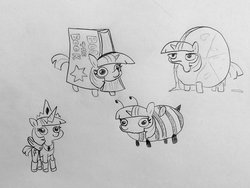 Size: 1920x1440 | Tagged: safe, artist:tjpones, twilight sparkle, pony, g4, animal costume, bee costume, book, clothes, costume, crown, cute, daaaaaaaaaaaw, fake wings, female, food, halloween, halloween costume, horn, horn extensions, jewelry, monochrome, pencil drawing, princess costume, quesadilla, regalia, simple background, solo, stilts, that pony sure does love books, that pony sure does love celestia, they're just so cheesy, traditional art, twiabetes, twiggie, twilight wants to be a princess