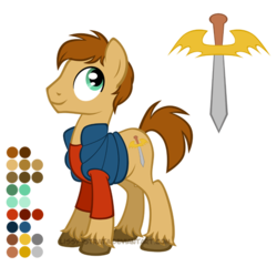Size: 504x504 | Tagged: safe, artist:colinrfischer, artist:lissystrata, pony, crossover, doctor who, ponified, reference sheet, rory williams, simple background, solo, transparent background