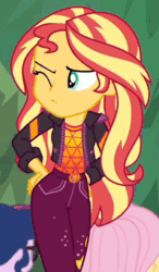 Size: 350x600 | Tagged: safe, screencap, applejack, fluttershy, sci-twi, sunset shimmer, twilight sparkle, equestria girls, equestria girls specials, g4, my little pony equestria girls: better together, my little pony equestria girls: sunset's backstage pass, animated, backstage pass, butt rub, butt touch, cropped, female, out of context, solo focus