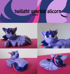 Size: 924x978 | Tagged: safe, artist:lirazio, twilight sparkle, alicorn, pony, g4, clay figure, craft, female, lying down, mare, photo, sculpture, solo, twilight sparkle (alicorn)