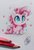 Size: 316x465 | Tagged: safe, artist:55xxglai-s-z-s-exx55, pinkie pie, earth pony, pony, g4, chest fluff, chibi, colored pupils, cute, diapinkes, ear fluff, female, heart, mare, simple background, solo, traditional art, weapons-grade cute, white background