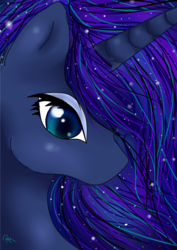 Size: 565x800 | Tagged: safe, artist:moon-wing, princess luna, alicorn, pony, g4, bust, female, mare, portrait, solo