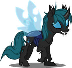 Size: 1875x1769 | Tagged: safe, artist:tsabak, oc, oc only, oc:poison trail, changeling, pony, changelingified, commission, cutie mark, male, simple background, smiling, solo, species swap, transparent background
