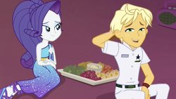 Size: 1200x677 | Tagged: safe, screencap, ragamuffin (g4), rarity, equestria girls, equestria girls specials, g4, my little pony equestria girls: better together, my little pony equestria girls: spring breakdown, female, male, rarimuffin, shipping, straight