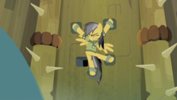 Size: 1920x1080 | Tagged: safe, screencap, daring do, pony, daring don't, g4, bondage, out of context, shackles, spikes