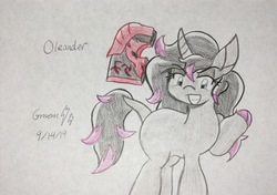 Size: 2184x1536 | Tagged: safe, artist:gamerblitz77, oleander (tfh), pony, unicorn, them's fightin' herds, book, community related, female, mare, raised hoof, solo, traditional art