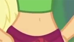 Size: 2400x1365 | Tagged: safe, screencap, applejack, equestria girls, g4, my little pony equestria girls: better together, turf war, belly, belly button, female, midriff, upscaled