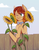 Size: 2119x2740 | Tagged: safe, artist:djkaskan, oc, oc only, earth pony, pony, flower, freckles, high res, one eye closed, solo, summer, sunflower