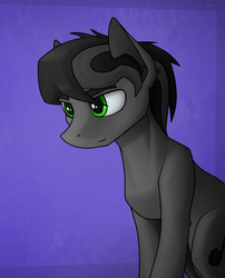 Size: 1123x1387 | Tagged: safe, artist:dipfanken, oc, oc only, oc:fanken, earth pony, pony, digital art, green eyes, male, purple background, simple background, solo, stallion