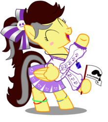 Size: 793x900 | Tagged: safe, artist:kumikoponylk, oc, oc only, oc:petal eclipse, pegasus, pony, clothes, female, flag, mare, mellogang, simple background, solo, transparent background, vector