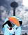 Size: 650x801 | Tagged: safe, rainbow dash, pony, g4, gay pride flag, irl, lgbt, photo, ponies in real life, pride, pride flag, seattle, space needle, sunglasses