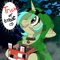 Size: 2344x2344 | Tagged: safe, artist:brainiac, oc, oc only, oc:piper, pony, fallout equestria, collar, creeper, female, high res, mare, minecraft, raider, solo, ych example, your character here