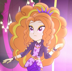 Size: 1010x993 | Tagged: safe, screencap, adagio dazzle, equestria girls, equestria girls series, find the magic, g4, spoiler:eqg series (season 2), adoragio, bracelet, clothes, cropped, cute, female, jacket, jewelry, leather jacket, shorts, solo, spiked headband, spiked wristband, wristband
