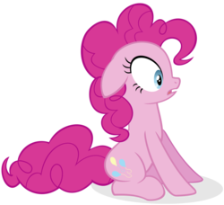 Size: 2300x2100 | Tagged: safe, artist:flutterknight, pinkie pie, earth pony, pony, a friend in deed, g4, cute, female, high res, simple background, sitting, solo, transparent background, vector, vector trace